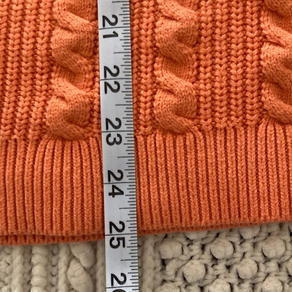 Talbots Coral/Soft Orange Cable Knit Sweater - Picture 9 of 9